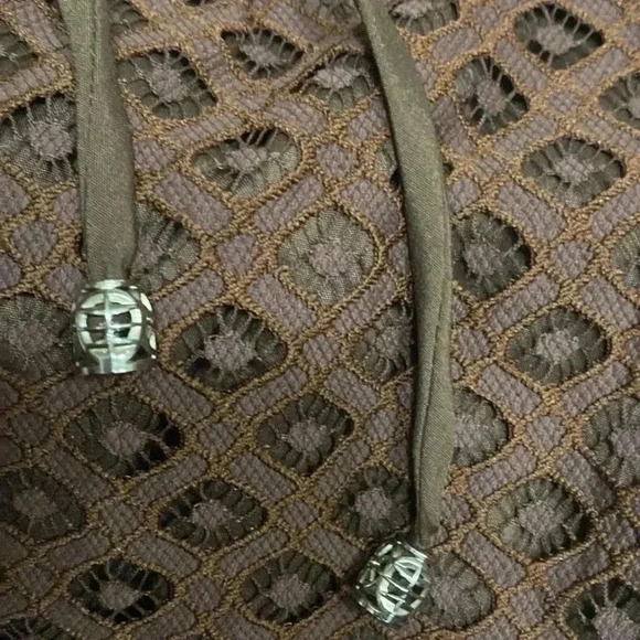 LUXXEL Cold Shoulder Lace Kimono Sleeve Brown Romper Size S - Picture 8 of 9